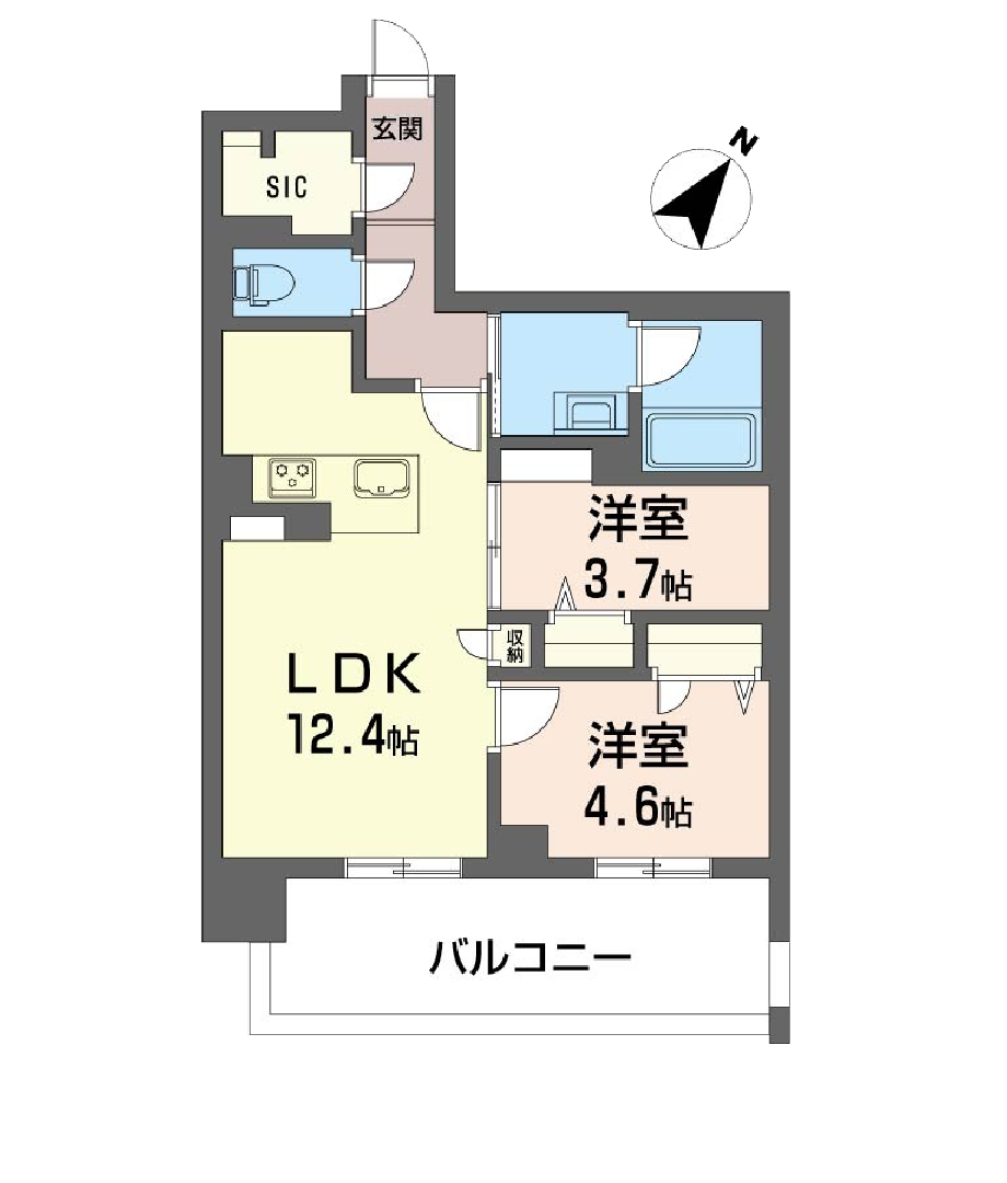 リビエナ グラン 新梅田A2typeの間取り