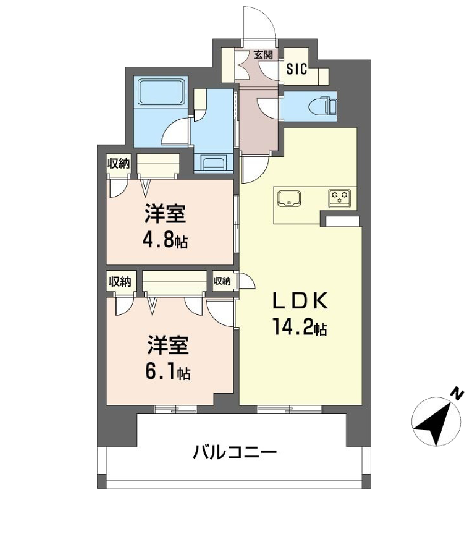 リビエナ グラン 新梅田B2typeの間取り